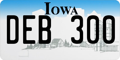 IA license plate DEB300