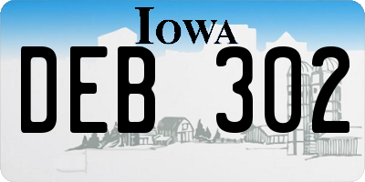 IA license plate DEB302