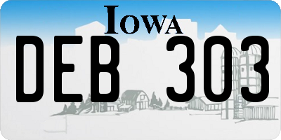 IA license plate DEB303