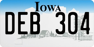 IA license plate DEB304