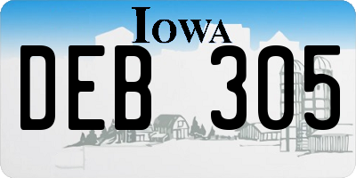 IA license plate DEB305