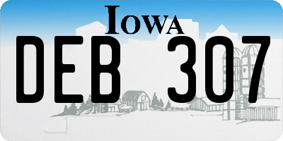 IA license plate DEB307