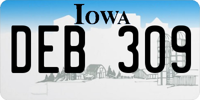 IA license plate DEB309