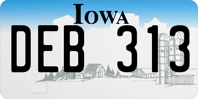 IA license plate DEB313