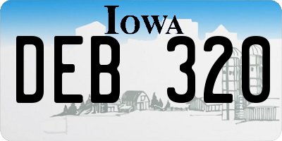 IA license plate DEB320