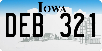IA license plate DEB321