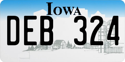 IA license plate DEB324