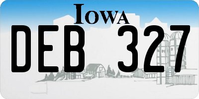 IA license plate DEB327