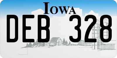 IA license plate DEB328