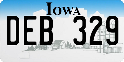 IA license plate DEB329