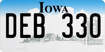 IA license plate DEB330