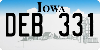 IA license plate DEB331