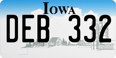 IA license plate DEB332