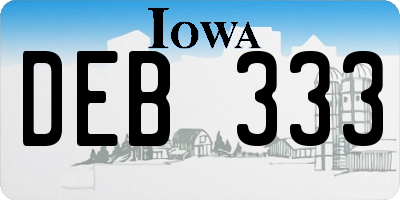 IA license plate DEB333
