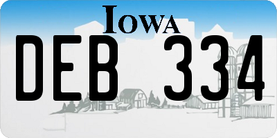 IA license plate DEB334