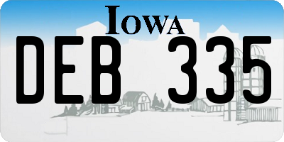 IA license plate DEB335