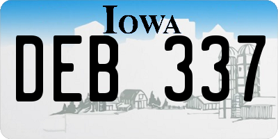 IA license plate DEB337