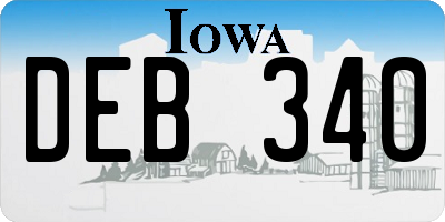 IA license plate DEB340