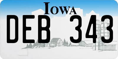IA license plate DEB343