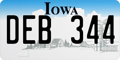 IA license plate DEB344