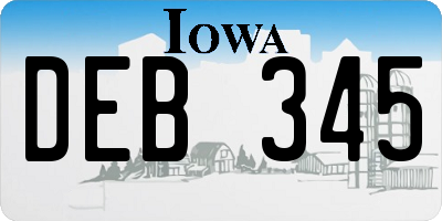 IA license plate DEB345