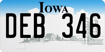 IA license plate DEB346