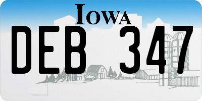 IA license plate DEB347