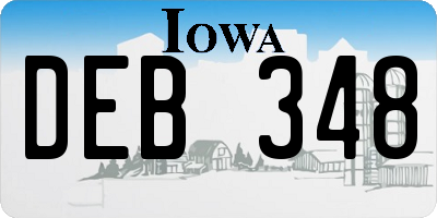 IA license plate DEB348