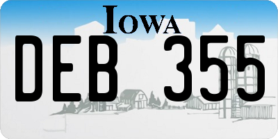 IA license plate DEB355