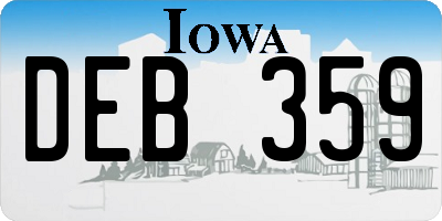 IA license plate DEB359