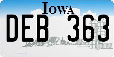 IA license plate DEB363