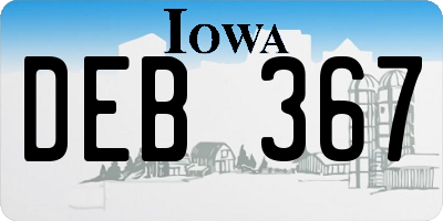 IA license plate DEB367