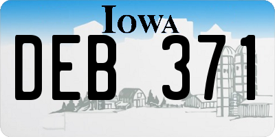 IA license plate DEB371