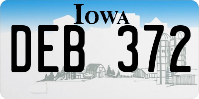 IA license plate DEB372