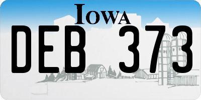 IA license plate DEB373