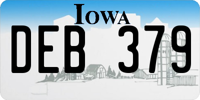 IA license plate DEB379