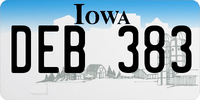 IA license plate DEB383