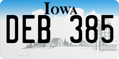 IA license plate DEB385