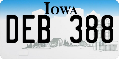 IA license plate DEB388