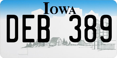 IA license plate DEB389