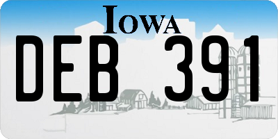 IA license plate DEB391