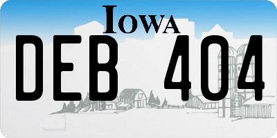 IA license plate DEB404