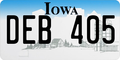 IA license plate DEB405