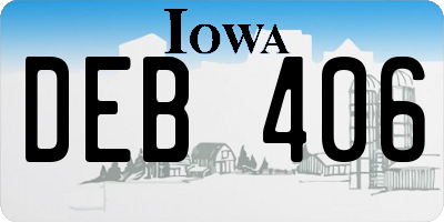 IA license plate DEB406