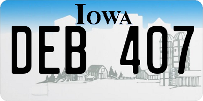 IA license plate DEB407
