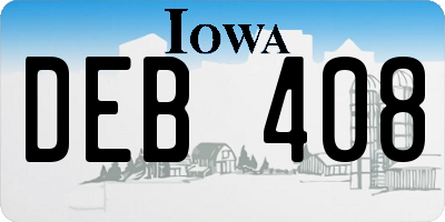IA license plate DEB408