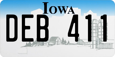 IA license plate DEB411