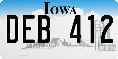 IA license plate DEB412