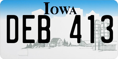 IA license plate DEB413