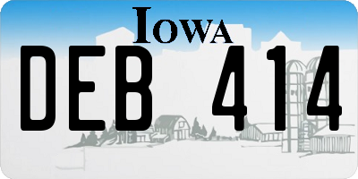 IA license plate DEB414